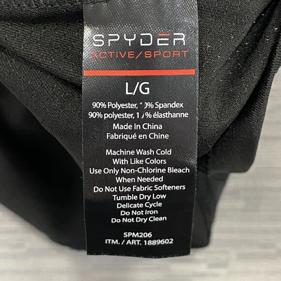 SPYDER Black T Shirt Mens Large Quick Dry Perforated Lightweight Short Sleeve - Picture 9 of 12